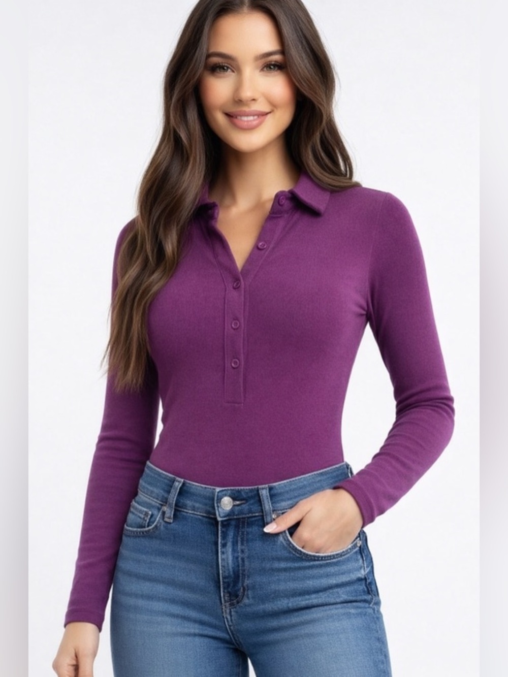 Princess Polly Pink Velour Bodysuit XS Button Front Long Sleeve